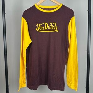 Vintage Von Dutch Long Sleeve Shirt Mens Medium Winged Flying Eyeball Logo Y2K